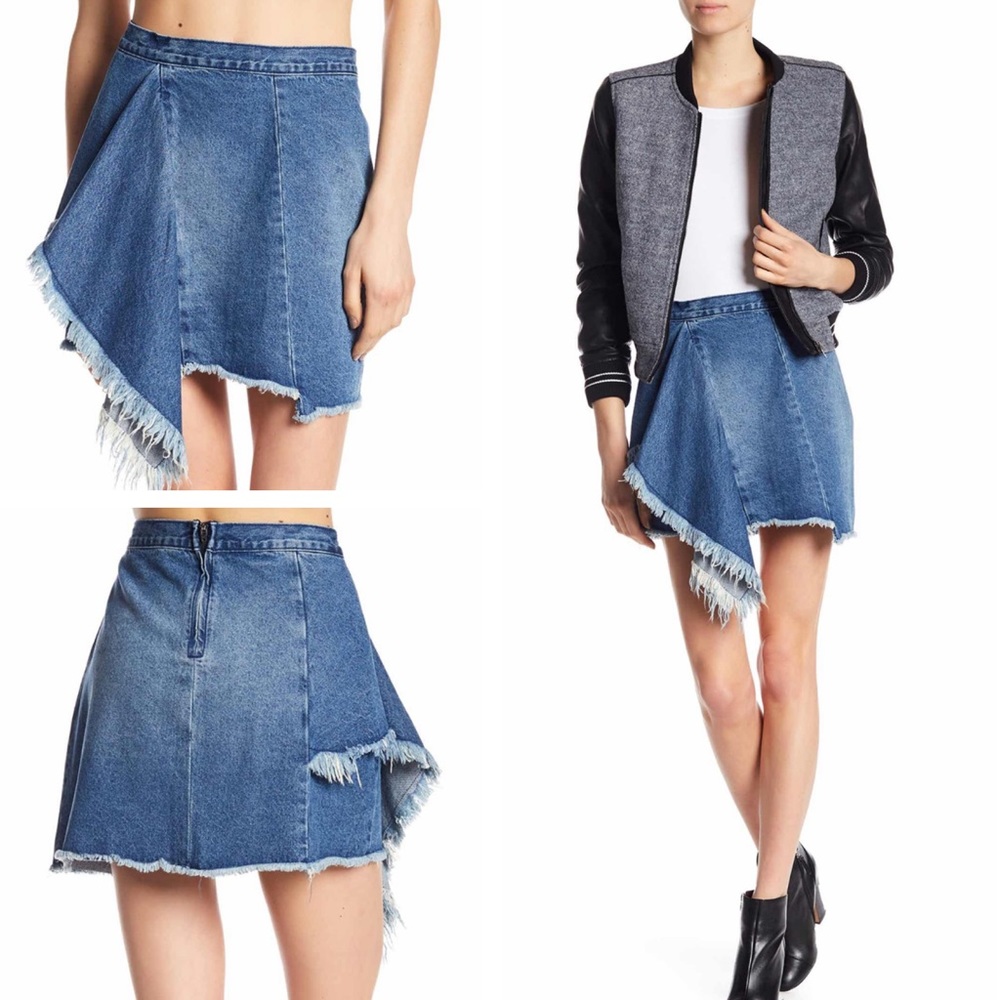 NEW Blank NYC Draped Denim Skirt